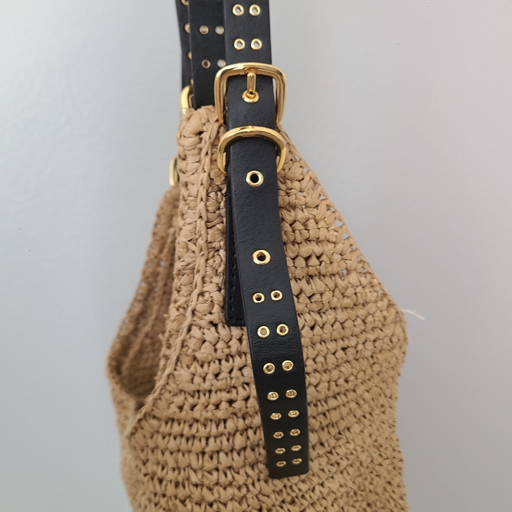 Madewell The Straw Slouch Tote in Natural Multi Tropical Vacation Beach Travel - Picture 10 of 14